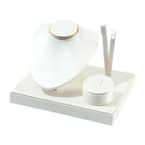 Maxbell Jewelry Display Set Elegant Necklace Bust Holder for Vanity Woman Trade Show White