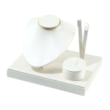 Maxbell Jewelry Display Set Elegant Necklace Bust Holder for Vanity Woman Trade Show White