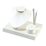 Maxbell Jewelry Display Set Elegant Necklace Bust Holder for Vanity Woman Trade Show White