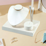 Maxbell Jewelry Display Set Elegant Necklace Bust Holder for Vanity Woman Trade Show White