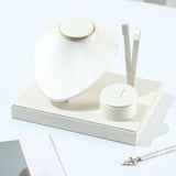 Maxbell Jewelry Display Set Elegant Necklace Bust Holder for Vanity Woman Trade Show White