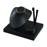 Maxbell Jewelry Display Set Elegant Necklace Bust Holder for Vanity Woman Trade Show Black