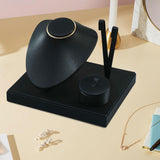Maxbell Jewelry Display Set Elegant Necklace Bust Holder for Vanity Woman Trade Show Black