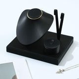 Maxbell Jewelry Display Set Elegant Necklace Bust Holder for Vanity Woman Trade Show Black