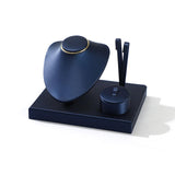 Maxbell Jewelry Display Set Elegant Necklace Bust Holder for Vanity Woman Trade Show Dark Blue