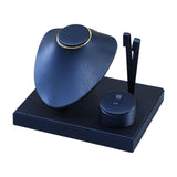 Maxbell Jewelry Display Set Elegant Necklace Bust Holder for Vanity Woman Trade Show Dark Blue