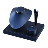 Maxbell Jewelry Display Set Elegant Necklace Bust Holder for Vanity Woman Trade Show Dark Blue