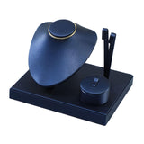Maxbell Jewelry Display Set Elegant Necklace Bust Holder for Vanity Woman Trade Show Dark Blue