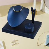 Maxbell Jewelry Display Set Elegant Necklace Bust Holder for Vanity Woman Trade Show Dark Blue