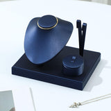 Maxbell Jewelry Display Set Elegant Necklace Bust Holder for Vanity Woman Trade Show Dark Blue
