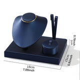 Maxbell Jewelry Display Set Elegant Necklace Bust Holder for Vanity Woman Trade Show Dark Blue