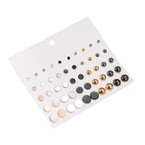 Maxbell 50 Pieces Earring Set Circle Studs Earrings for Work Valentines Day Festival
