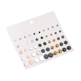 Maxbell 50 Pieces Earring Set Circle Studs Earrings for Work Valentines Day Festival
