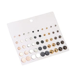 Maxbell 50 Pieces Earring Set Circle Studs Earrings for Work Valentines Day Festival