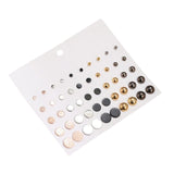 Maxbell 50 Pieces Earring Set Circle Studs Earrings for Work Valentines Day Festival
