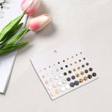 Maxbell 50 Pieces Earring Set Circle Studs Earrings for Work Valentines Day Festival