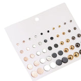Maxbell 50 Pieces Earring Set Circle Studs Earrings for Work Valentines Day Festival