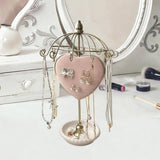 Maxbell Jewelry Organizer Hanger Jewelry Tower for Showcase Dressing Table Necklaces Pink