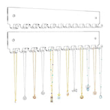 Maxbell 2x Necklace Holders Acrylic Wall Mount Trendy Storage Racks for Anklets Gift