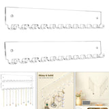 Maxbell 2x Necklace Holders Acrylic Wall Mount Trendy Storage Racks for Anklets Gift
