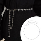 Maxbell Women Waist Chain Rhinestone Metal Dress Accessory for Lady Jeans Decoration
