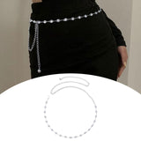 Maxbell Women Waist Chain Rhinestone Metal Dress Accessory for Lady Jeans Decoration