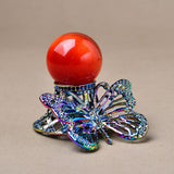 Maxbell Ball Stand Holder Metal Butterfly Decoration for Hotel Anniversary Bookshelf