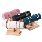 Maxbell Bracelet Holder Display T Bar Watch Stand for Men Women Wristwatch Hair Ties Beige