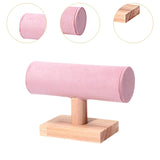 Maxbell Bracelet Holder Display T Bar Watch Stand for Men Women Wristwatch Hair Ties Pink