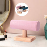 Maxbell Bracelet Holder Display T Bar Watch Stand for Men Women Wristwatch Hair Ties Pink