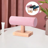 Maxbell Bracelet Holder Display T Bar Watch Stand for Men Women Wristwatch Hair Ties Pink