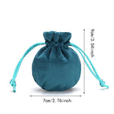 Maxbell Drawstring Bag Velvet Gift Bag Rings Jewelry Pouch Blue 6.5x8.5cm