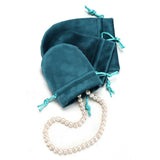 Maxbell Drawstring Bag Velvet Gift Bag Rings Jewelry Pouch Blue 6.5x8.5cm