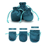 Maxbell Drawstring Bag Velvet Gift Bag Rings Jewelry Pouch Blue 6.5x8.5cm