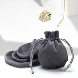 Maxbell Drawstring Bag Velvet Gift Bag Rings Jewelry Pouch Blue 6.5x8.5cm