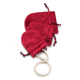 Maxbell Drawstring Bag Velvet Gift Bag Rings Jewelry Pouch Blue 6.5x8.5cm