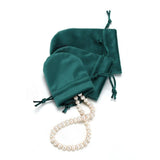 Maxbell Drawstring Bag Velvet Gift Bag Rings Jewelry Pouch Blue 6.5x8.5cm