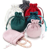 Maxbell Drawstring Bag Velvet Gift Bag Rings Jewelry Pouch Blue 6.5x8.5cm