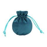 Maxbell Drawstring Bag Velvet Gift Bag Rings Jewelry Pouch Blue 6.5x8.5cm