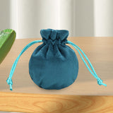 Maxbell Drawstring Bag Velvet Gift Bag Rings Jewelry Pouch Blue 6.5x8.5cm