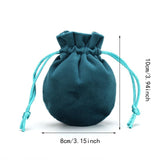 Maxbell Drawstring Bag Velvet Gift Bag Rings Jewelry Pouch Blue 7.5x9.5cm