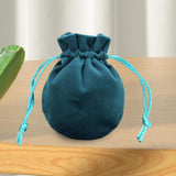 Maxbell Drawstring Bag Velvet Gift Bag Rings Jewelry Pouch Blue 7.5x9.5cm