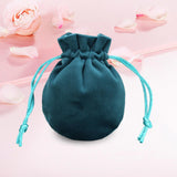 Maxbell Drawstring Bag Velvet Gift Bag Rings Jewelry Pouch Blue 7.5x9.5cm