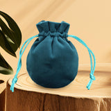 Maxbell Drawstring Bag Velvet Gift Bag Rings Jewelry Pouch Blue 7.5x9.5cm