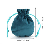 Maxbell Drawstring Bag Velvet Gift Bag Rings Jewelry Pouch Blue 9.5x11.5cm