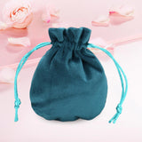 Maxbell Drawstring Bag Velvet Gift Bag Rings Jewelry Pouch Blue 9.5x11.5cm