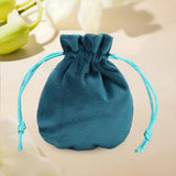 Maxbell Drawstring Bag Velvet Gift Bag Rings Jewelry Pouch Blue 9.5x11.5cm