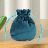 Maxbell Drawstring Bag Velvet Gift Bag Rings Jewelry Pouch Blue 9.5x11.5cm