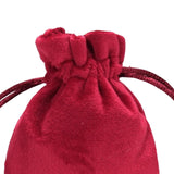 Maxbell Drawstring Bag Velvet Gift Bag Rings Jewelry Pouch Wine Red 6.5x8.5cm