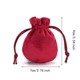 Maxbell Drawstring Bag Velvet Gift Bag Rings Jewelry Pouch Wine Red 6.5x8.5cm